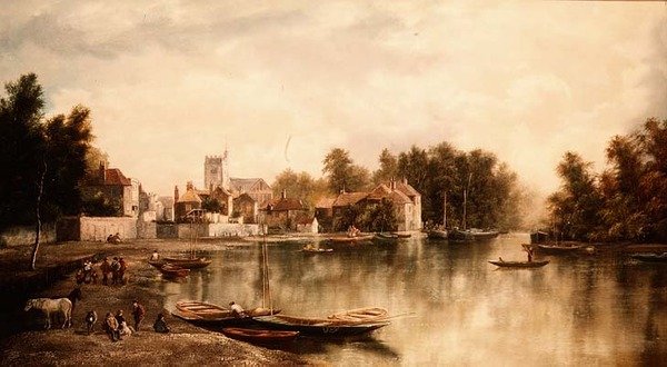 Uitzicht op Twickenham, een van een paar door W. Howard