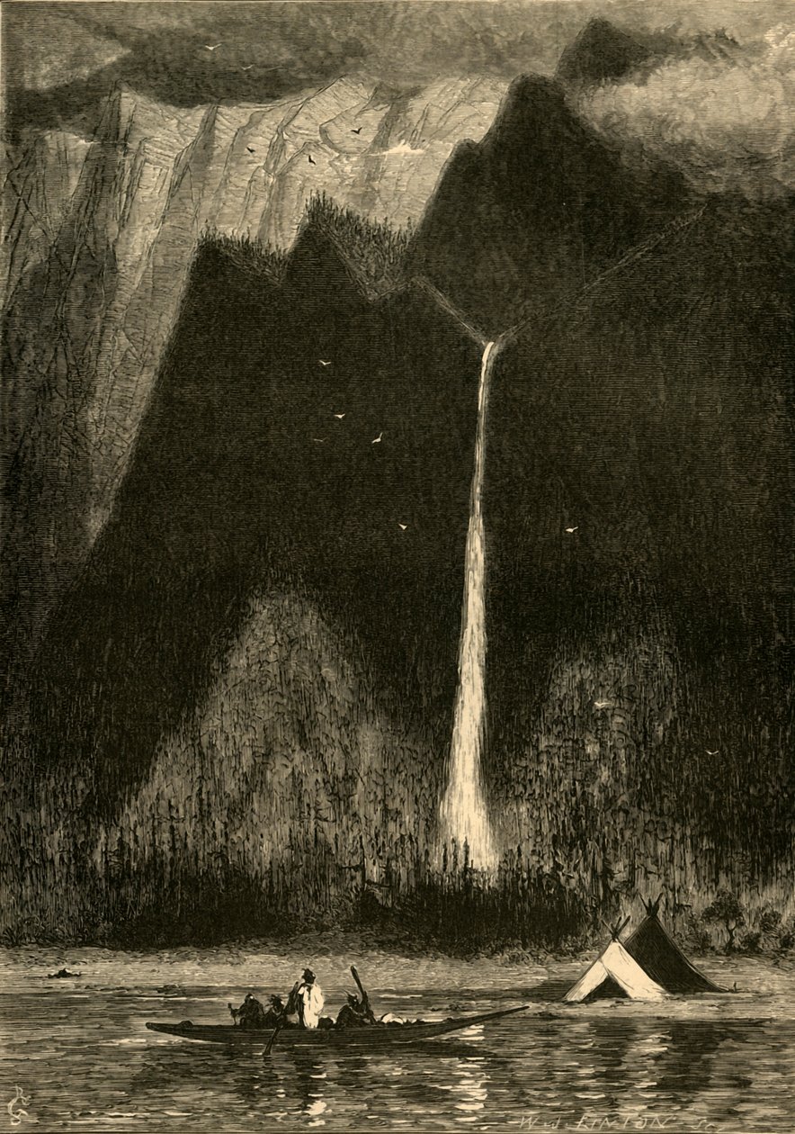 Multanomah Watervallen, 1872 door W. J. Linton