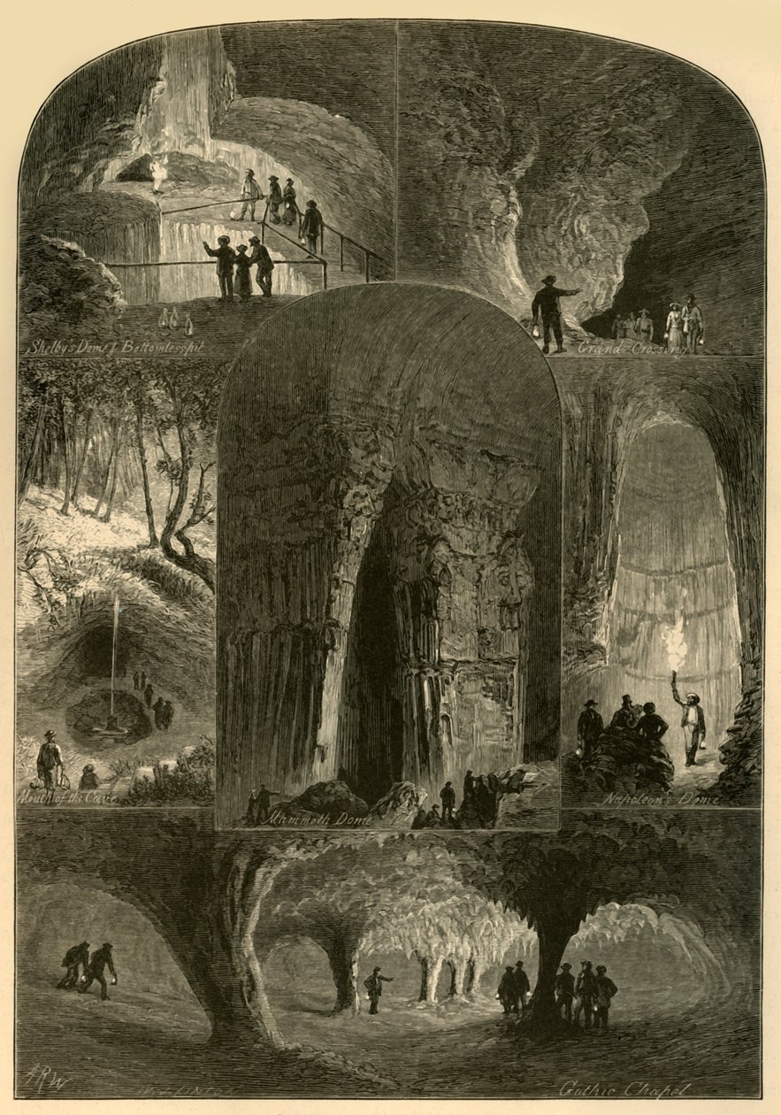 Scènes in Mammoth Cave, 1874 door W. J. Linton