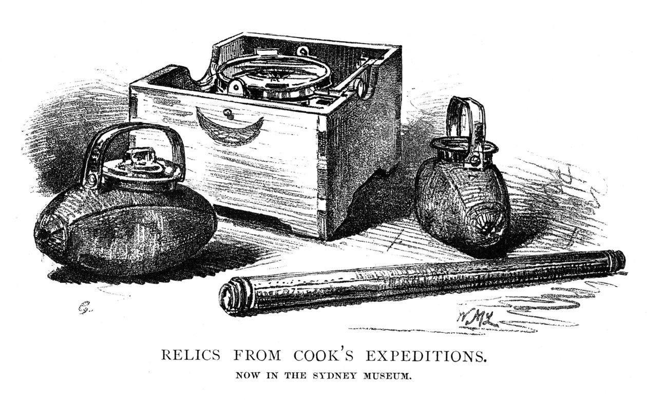 Relikwieën van Cooks expedities, 1886 door W. Macleod