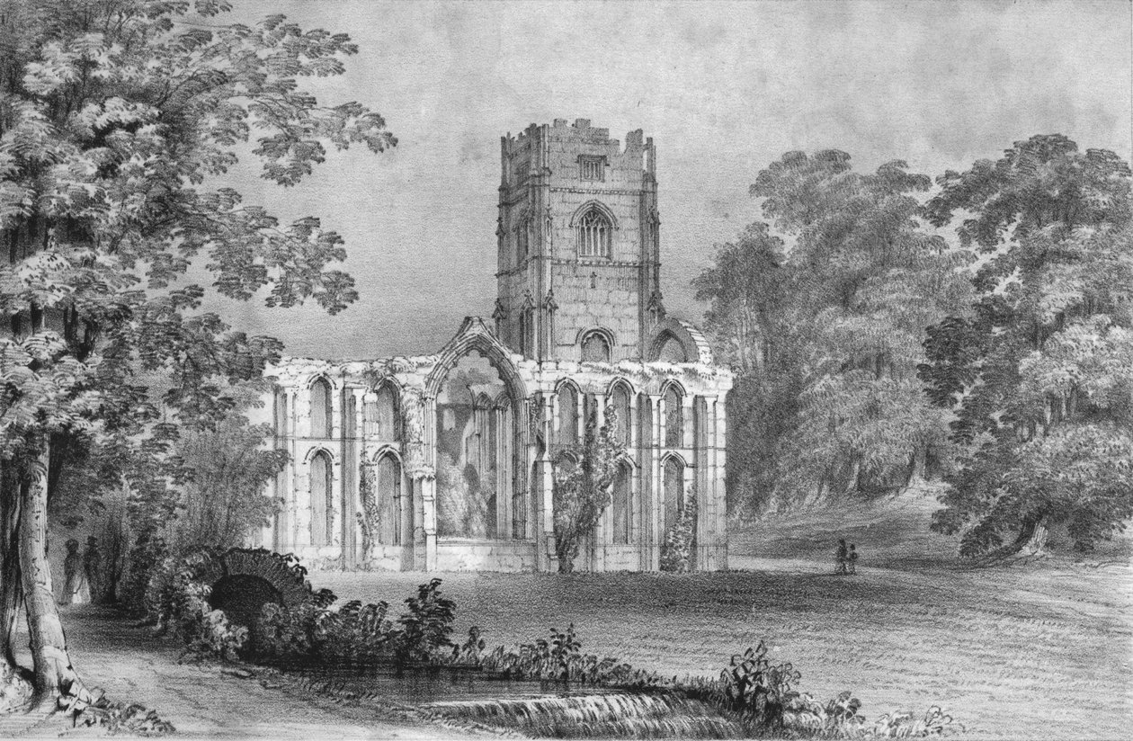 Fountains Abbey, 1840 door W Monkhouse