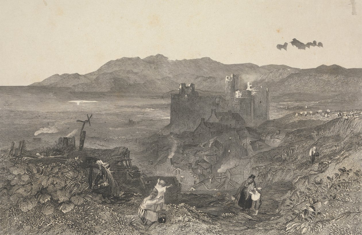 Kasteel van Harlech, Noord-Wales door W. R. Smith
