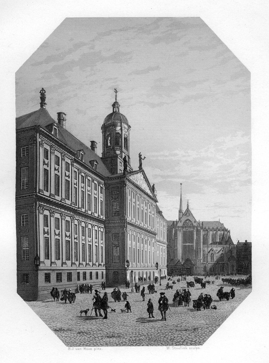 Stadhuis in Amsterdam, Nederland, c1870 door W. Steelink