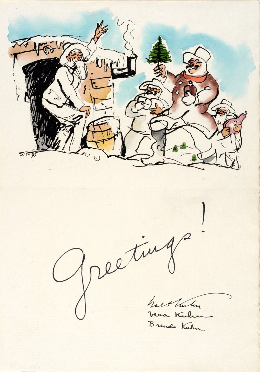 Kerstwensen 1933 door Walt Kuhn