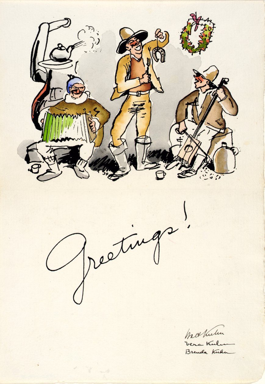 Kerstwensen 1934 door Walt Kuhn