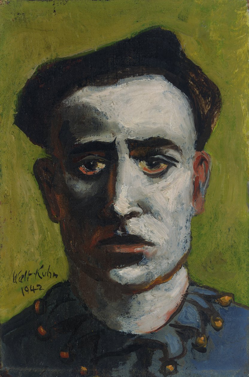 Clown met Baret door Walt Kuhn