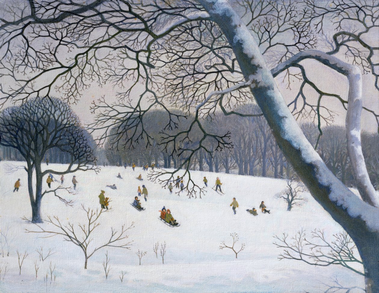 Sleeën op de golfbaan door Walter Bell Currie Walter Bell Currie