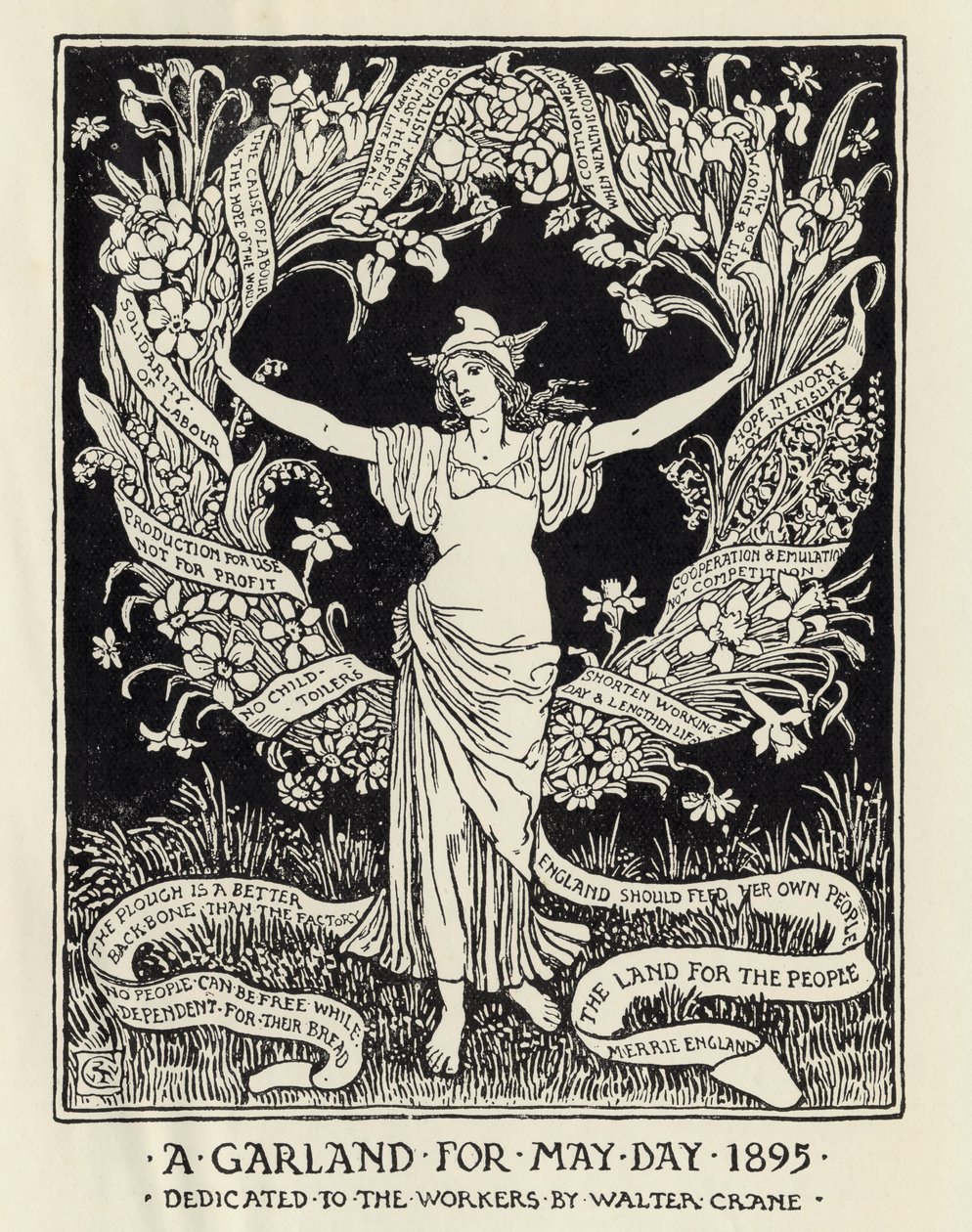 Een krans voor Meidag, 1895 door Walter Crane