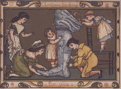 Ontwerp voor kerstkaart door Walter Crane