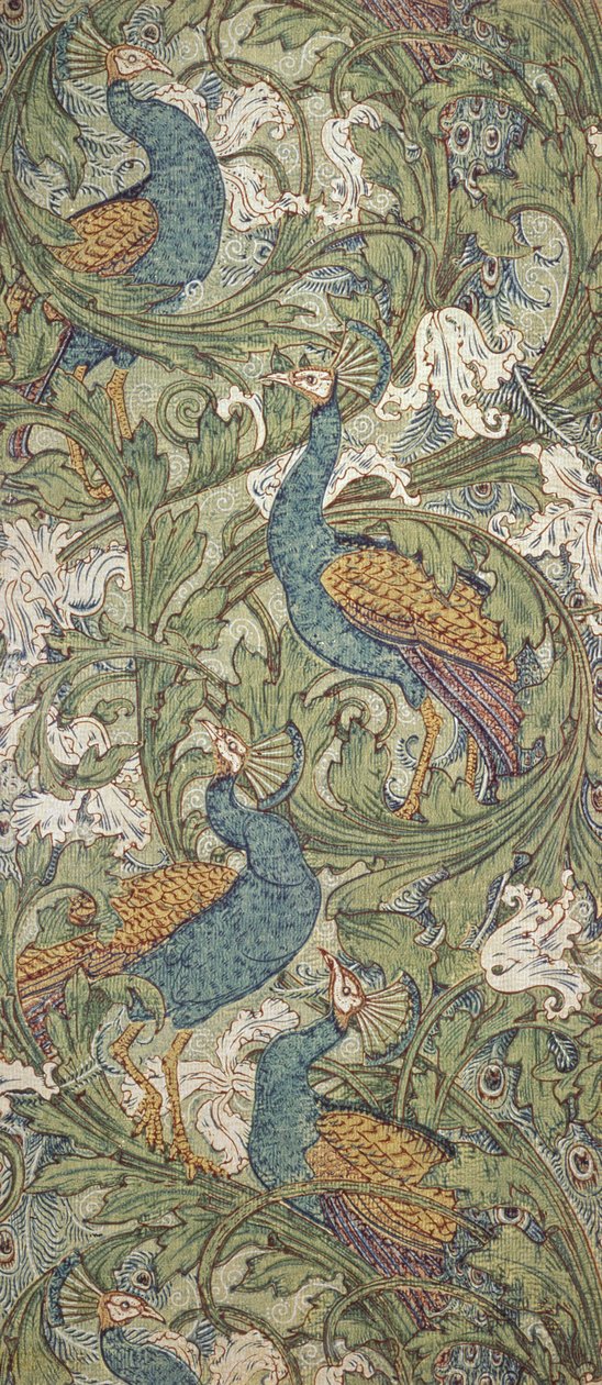 Pauwentuin behang, 1889 door Walter Crane
