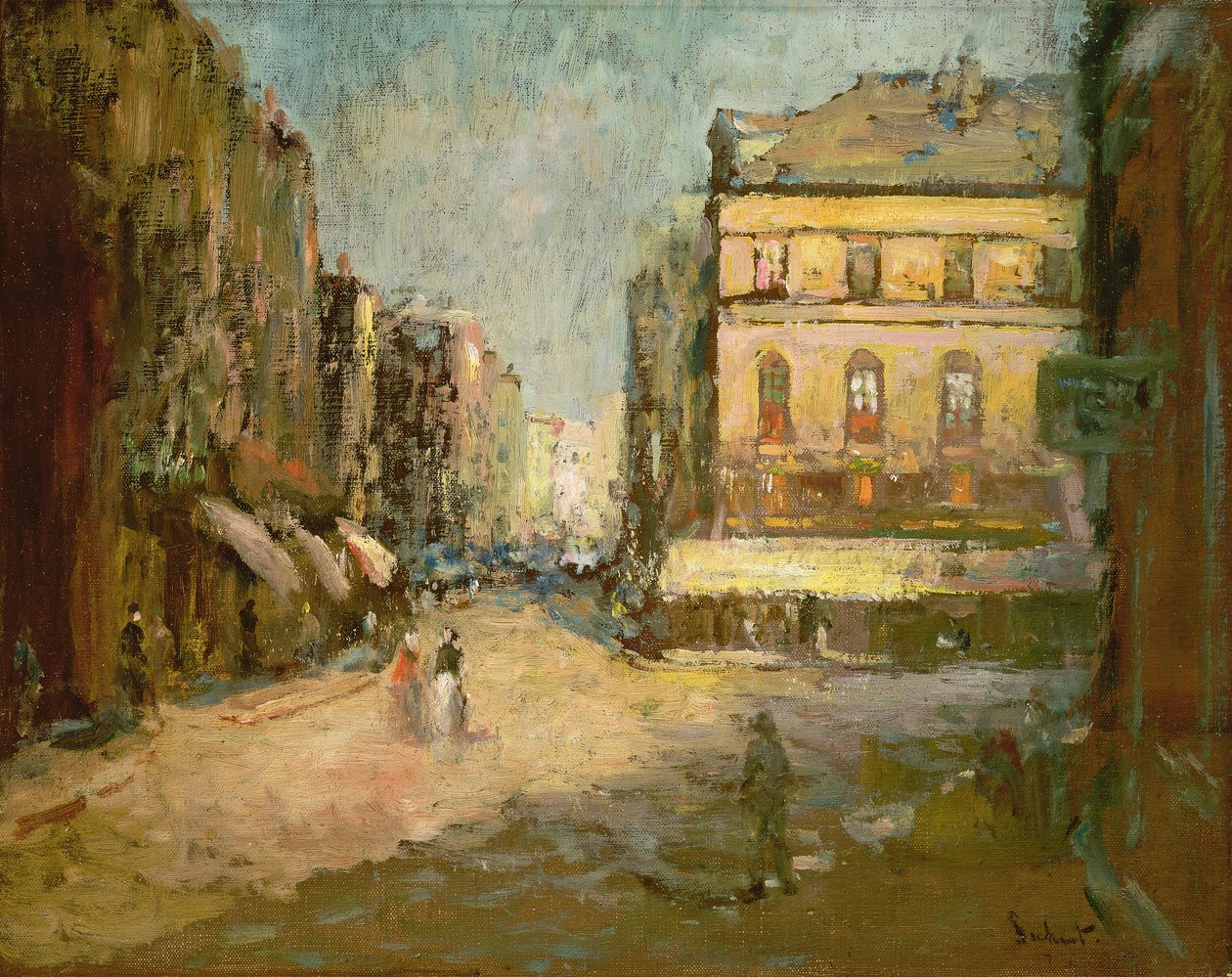Cafe des Tribunaux (magistratencafé), Dieppe door Walter Richard Sickert
