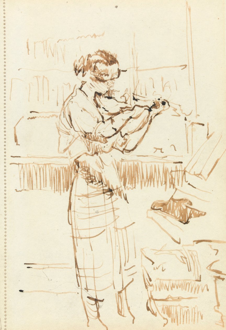 Meisje dat viool speelt door Walter Richard Sickert