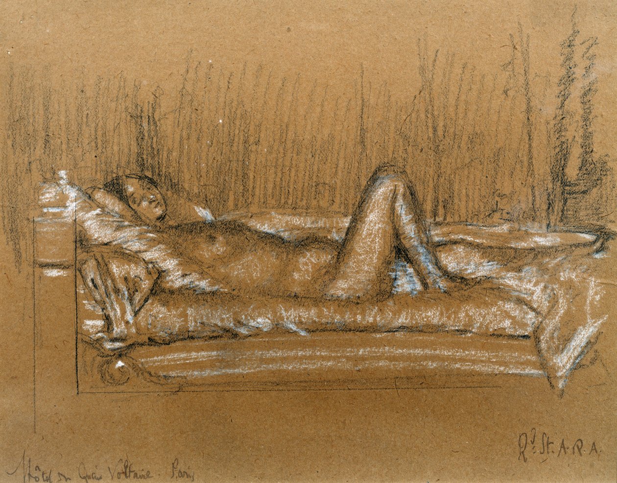 Jeanne, Hotel du Quai Voltaire, Parijs door Walter Richard Sickert