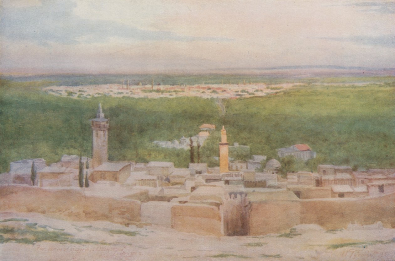 Damascus vanuit Salahiyeh: Zonsondergang over de Stad door Walter Spencer Stanhope Tyrwhitt