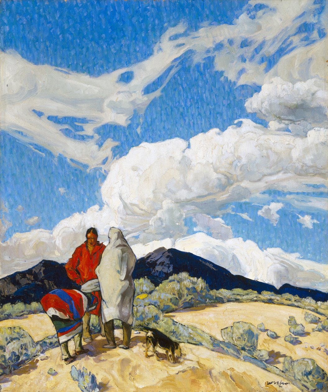 De ontmoeting, c.1914-22 door Walter Ufer