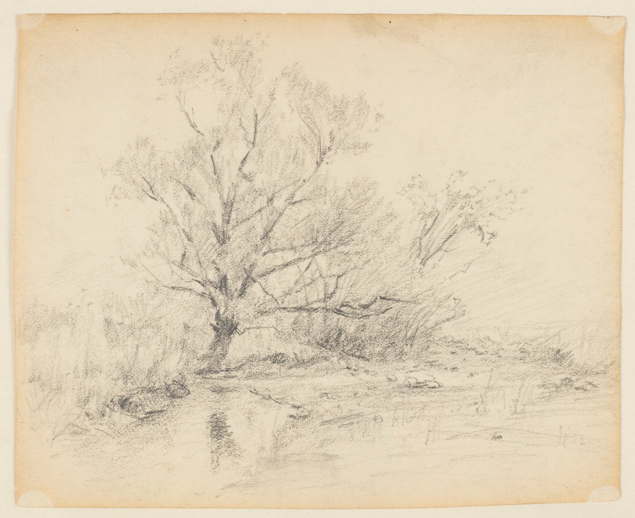 Schets van landschap door Walter Clark