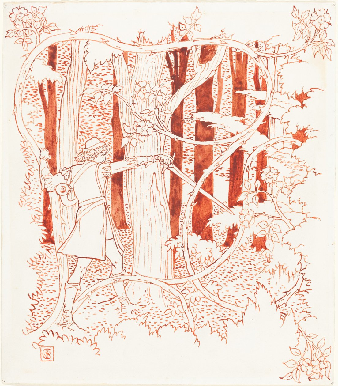 Prins Charmant in het Bos door Walter Crane