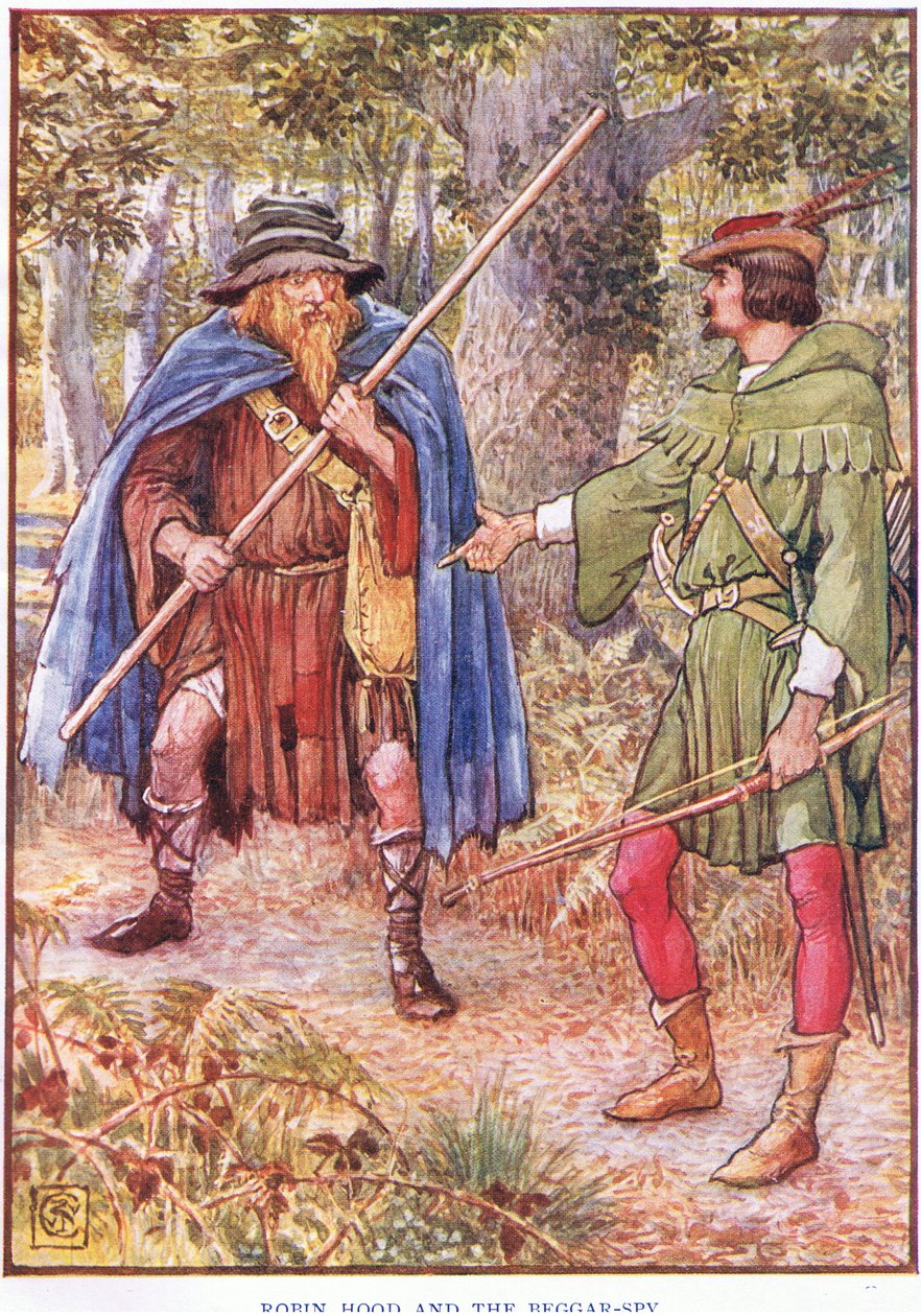 Robin Hood en de bedelaar door Walter Crane