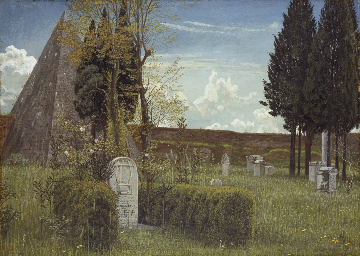 Het graf van Keats, 1873 door Walter Crane