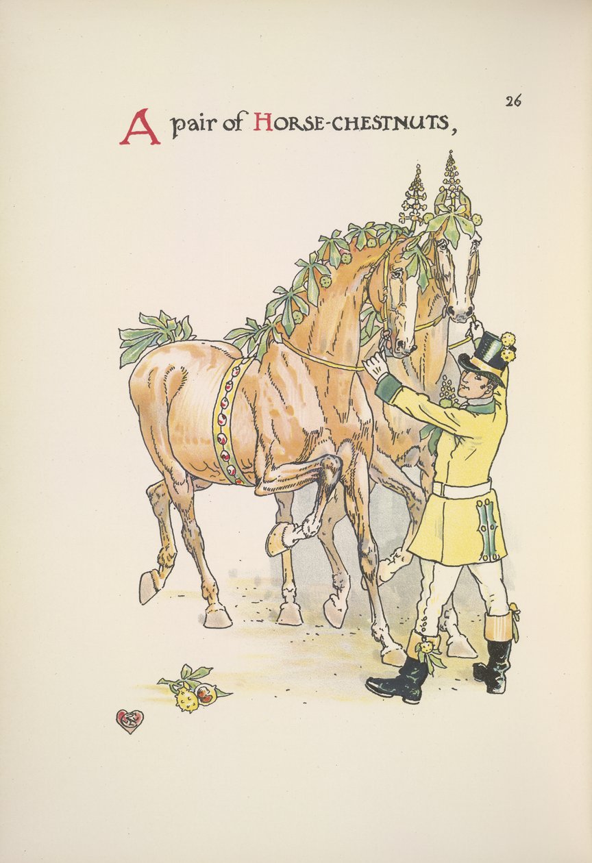 Twee paarden door Walter Crane