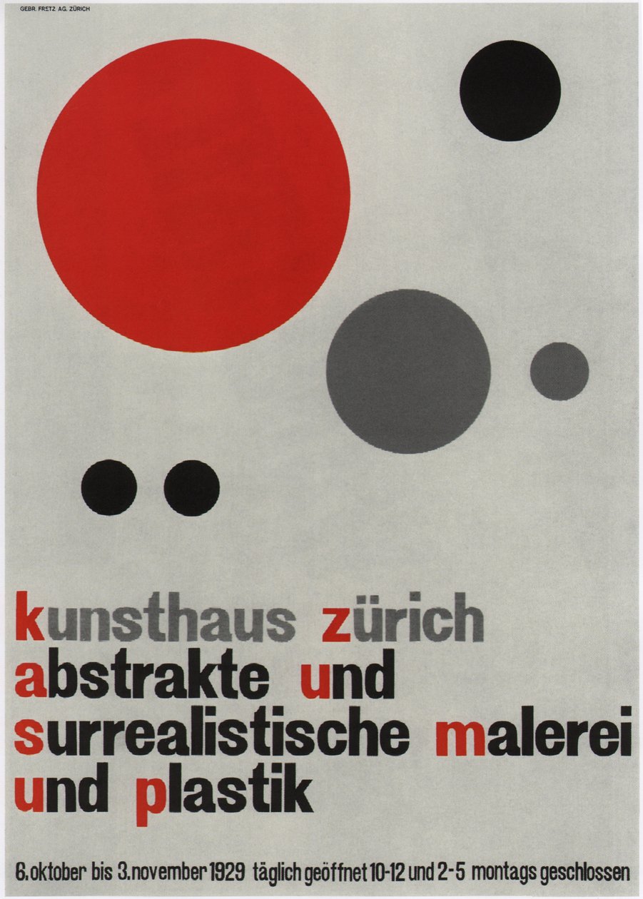 Abstracte en surrealistische schilderijen tentoonstelling, 1929 door Walter Cyliax