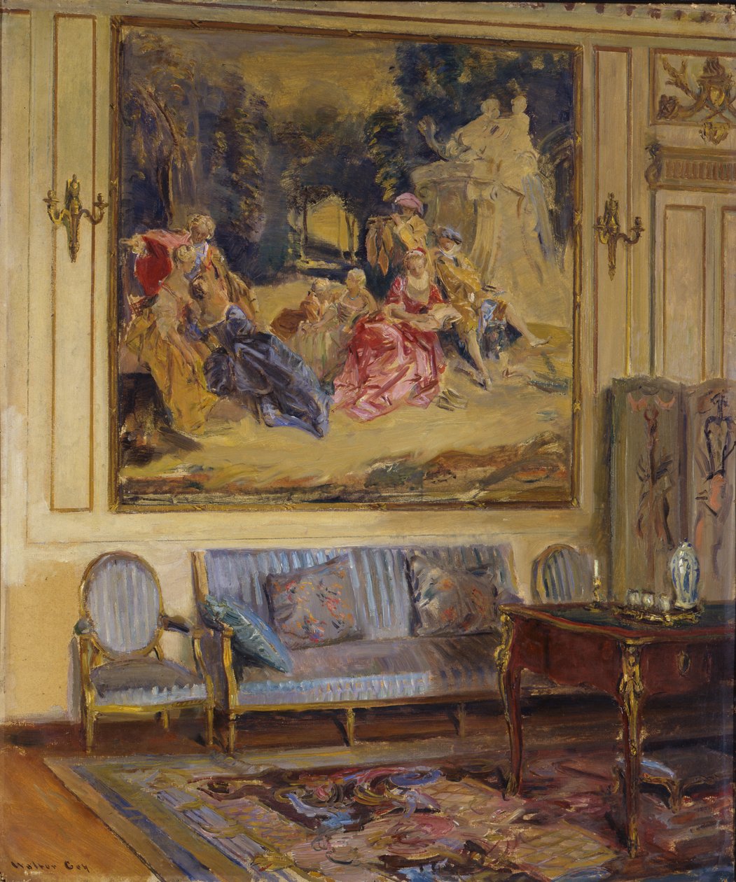 Boudoir, Chateau de Chaalis, 1914 door Walter Gay