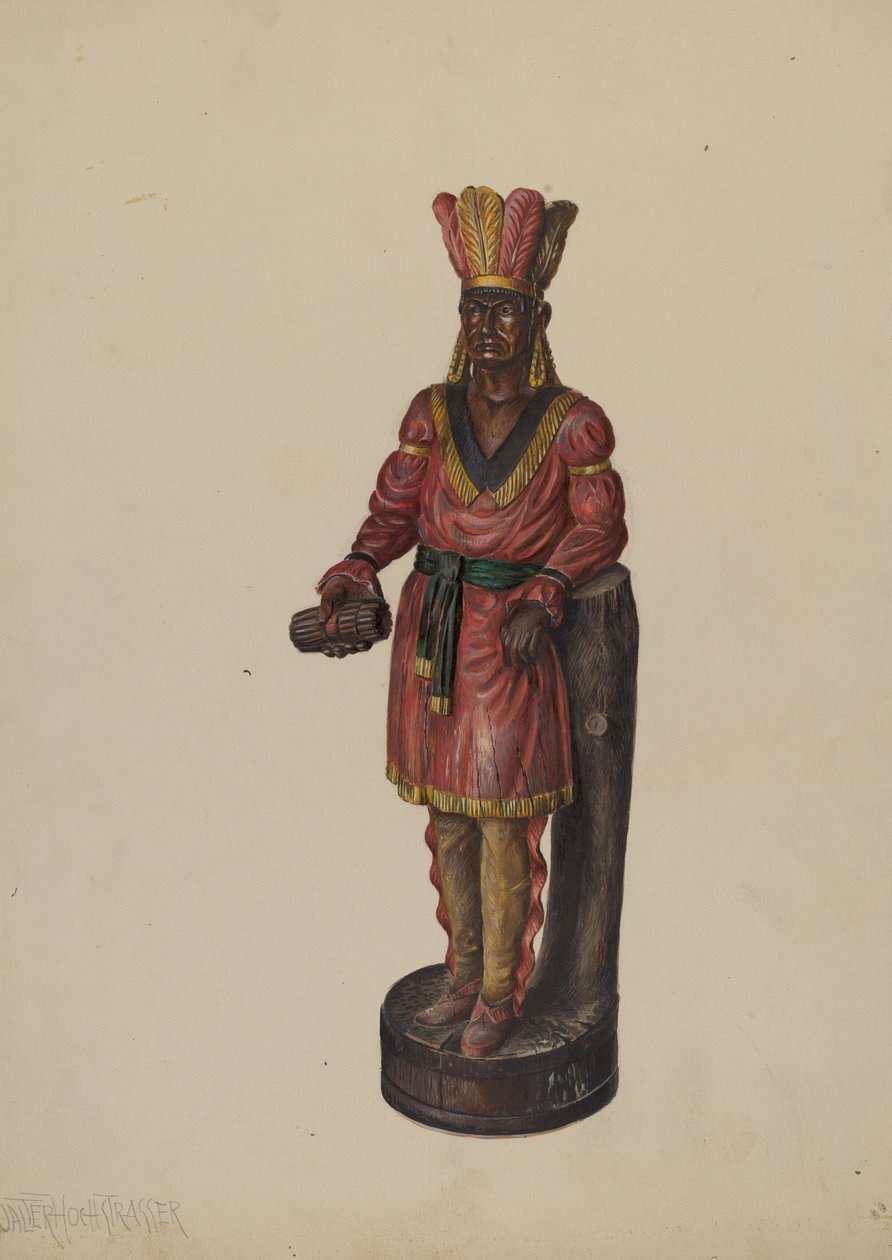 Sigarenwinkel Indiaan, c. 1936 door Walter Hochstrasser