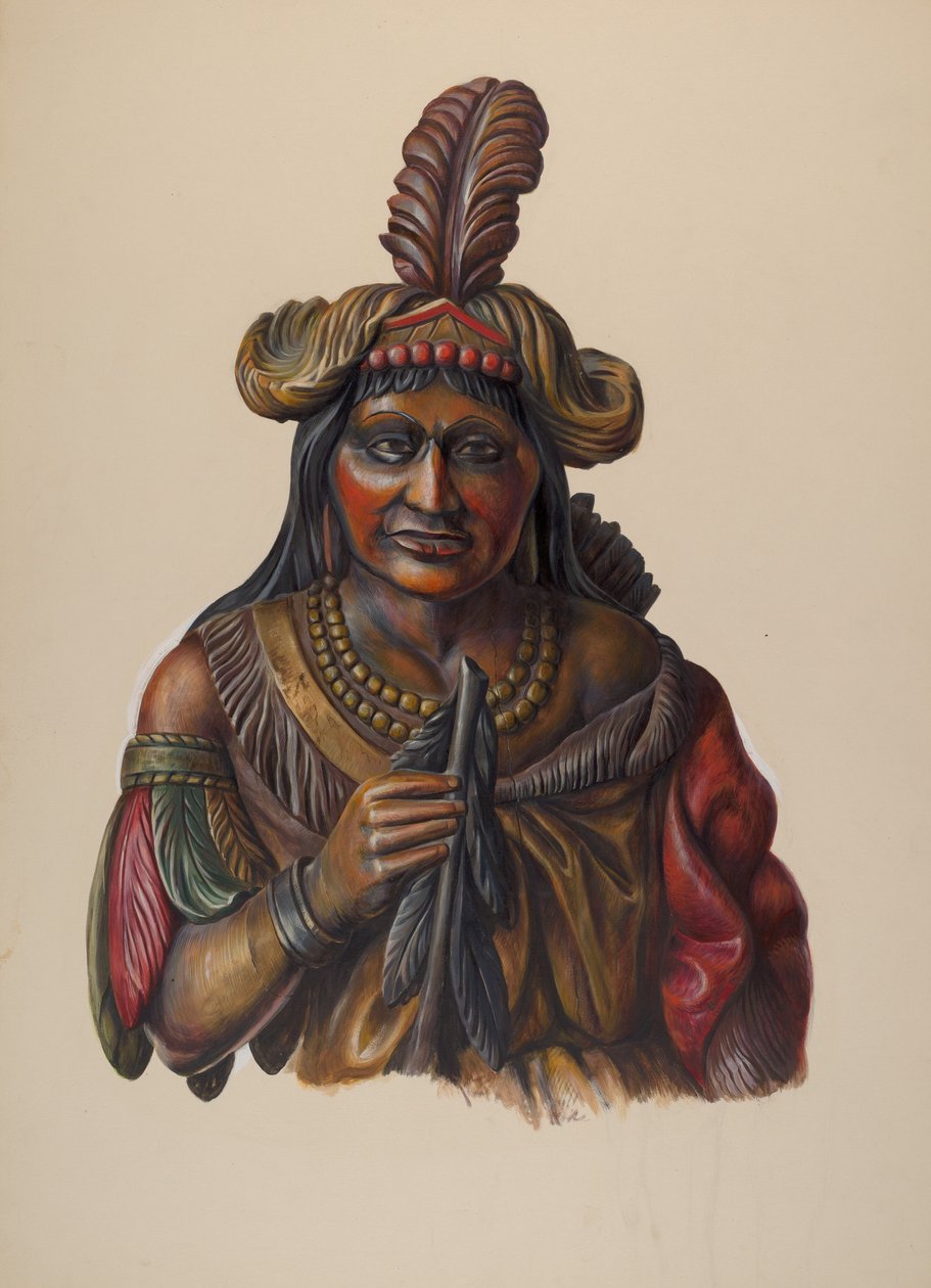 Sigarenwinkel Indiaan, ca. 1937 door Walter Hochstrasser