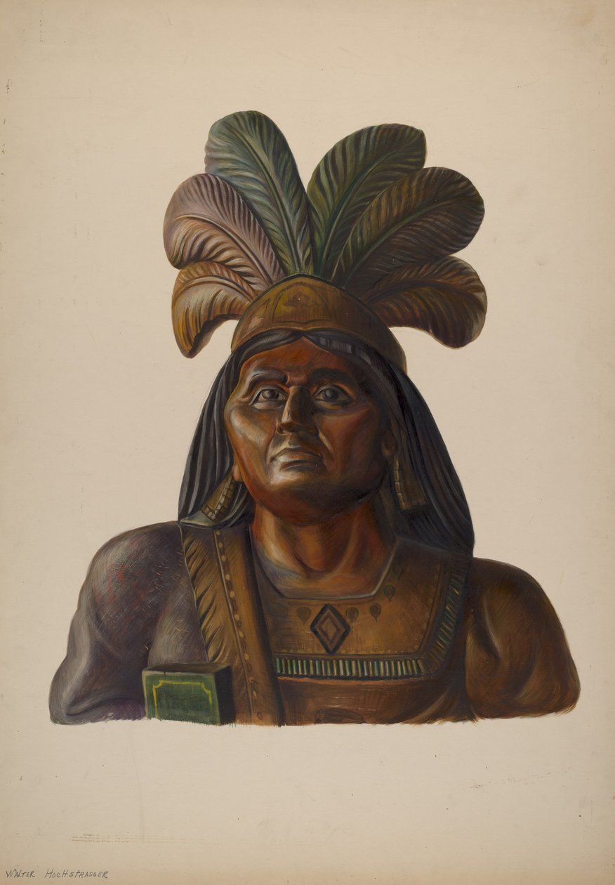 Sigarenwinkel Indiaan, ca. 1937 door Walter Hochstrasser