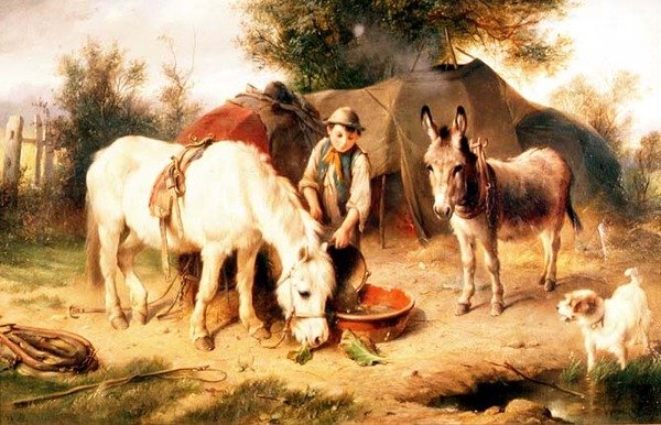 Het Zigeunerkamp door Walter Hunt