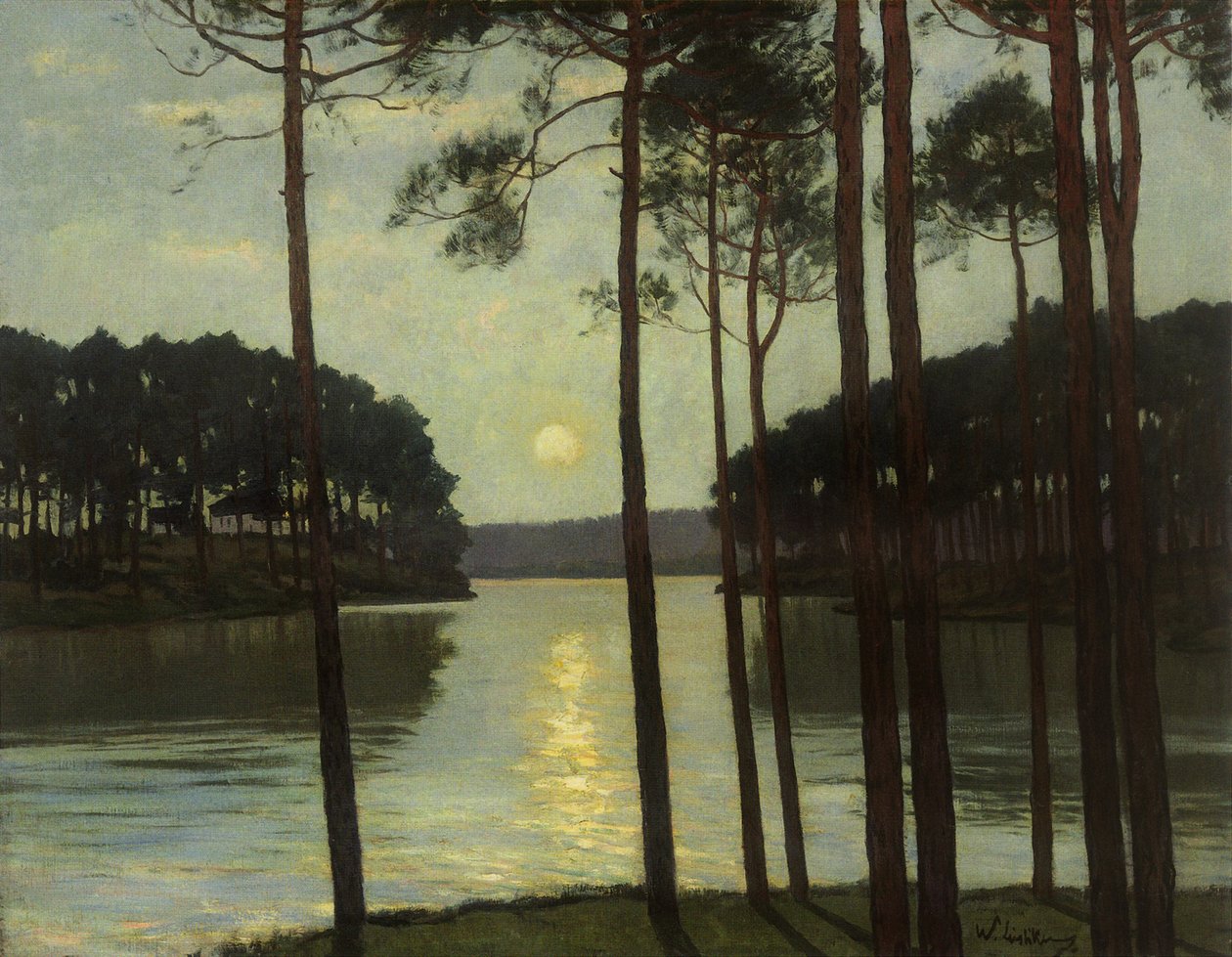 Avondsfeer bij Schlachtensee door Walter Leistikow