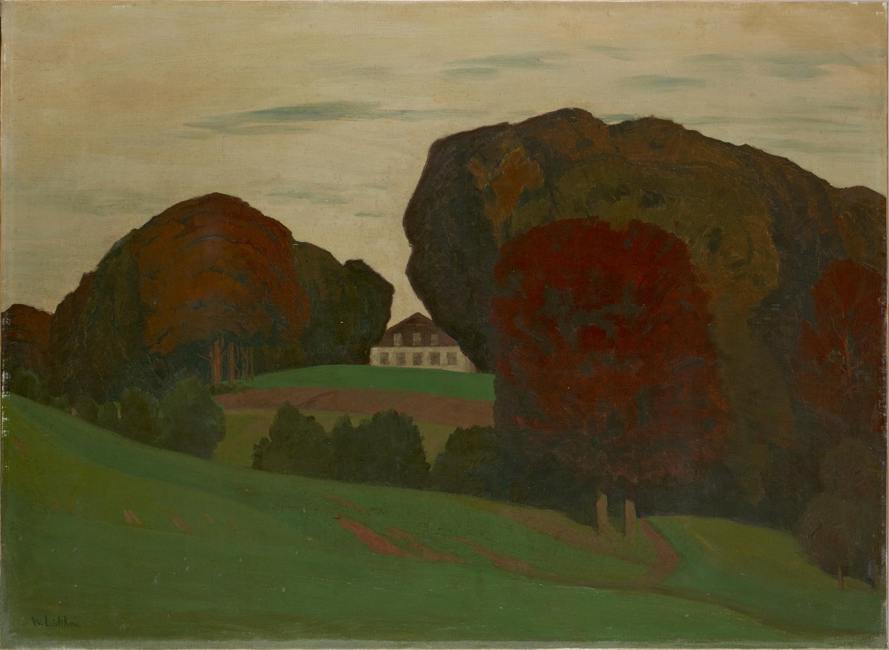Deens park met villa door Walter Leistikow