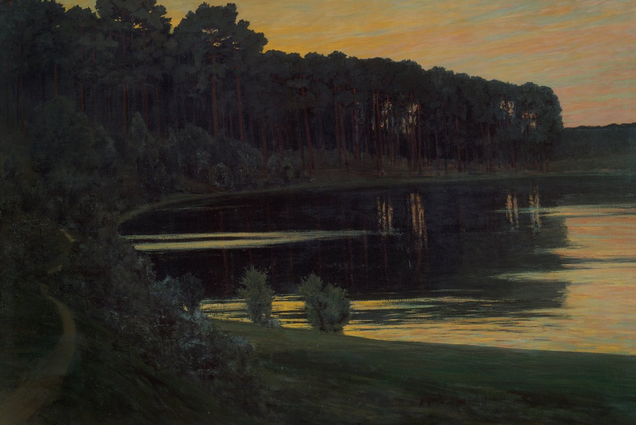 Duits: Grunewaldsee Grunewaldmeer door Walter Leistikow