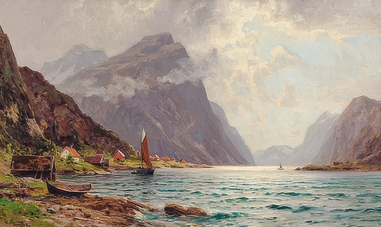 Fjordlandschap door Walter Moras