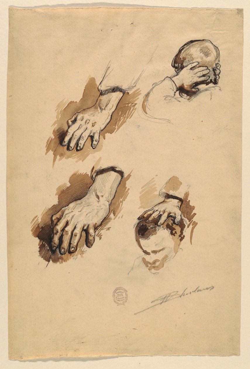 Studies van Handen door Walter Shirlaw