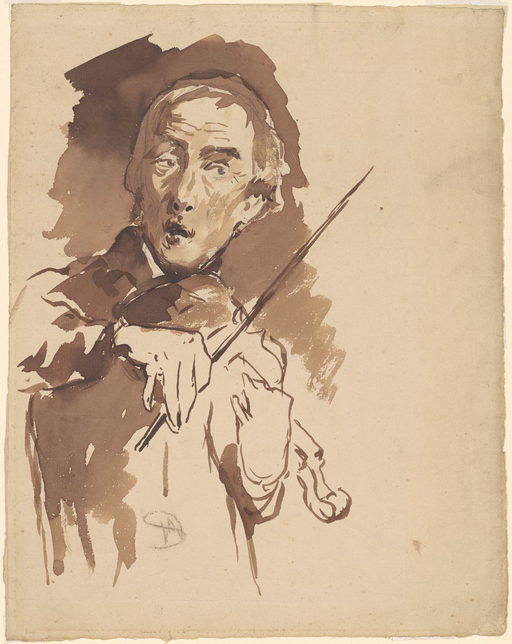 Studie voor "De Klok Luiden" door Walter Shirlaw