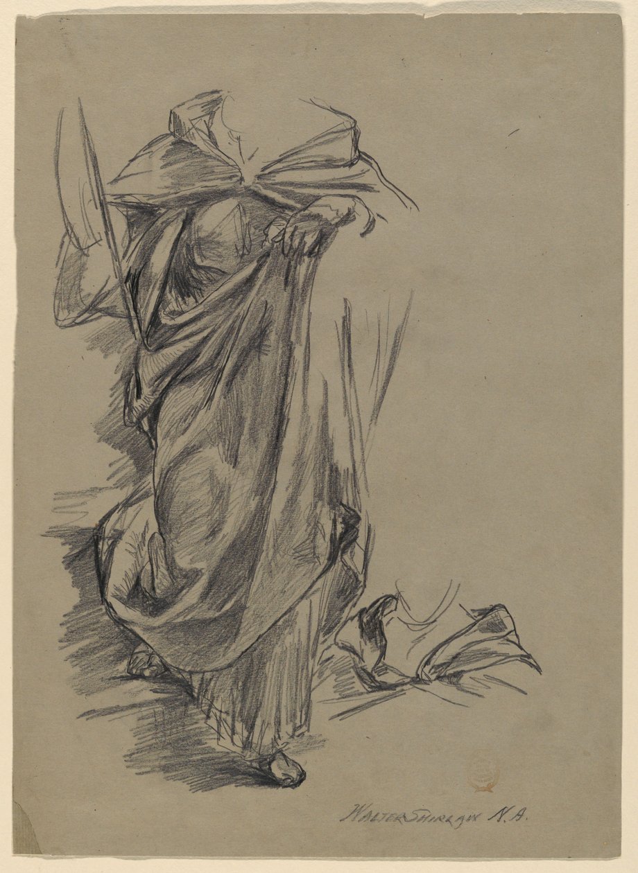 Studie van draperie door Walter Shirlaw