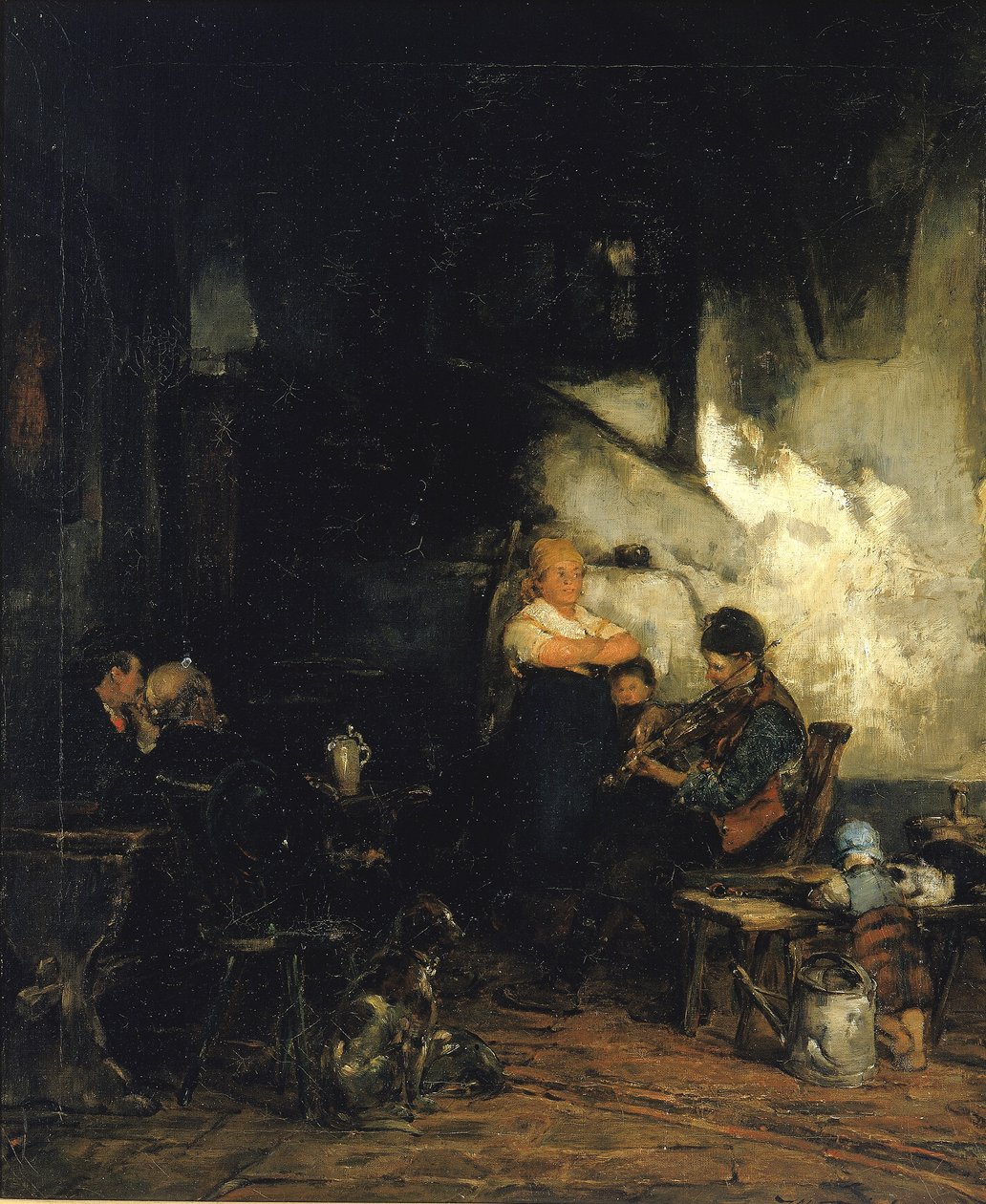 De herberg, Duitsland door Walter Shirlaw