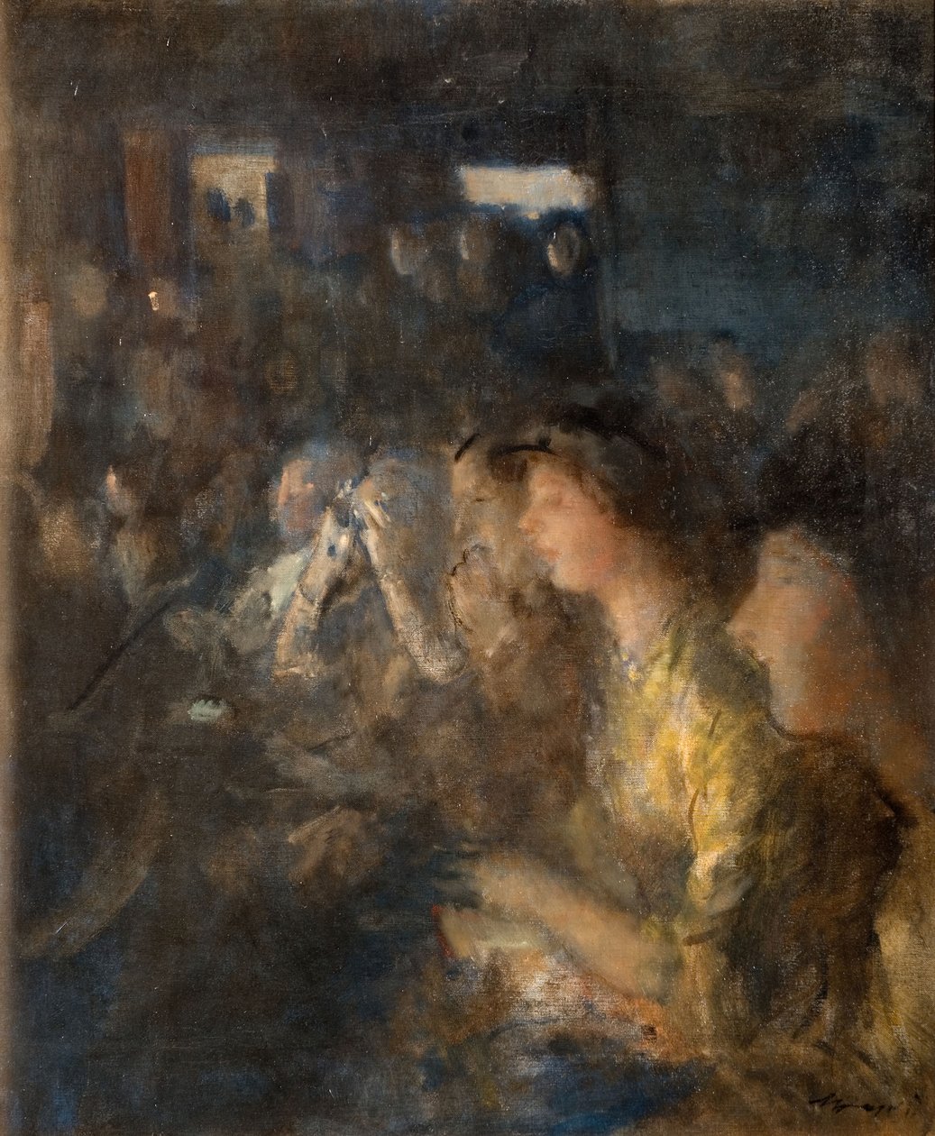 Scène in een theater door Walter Westley Russell