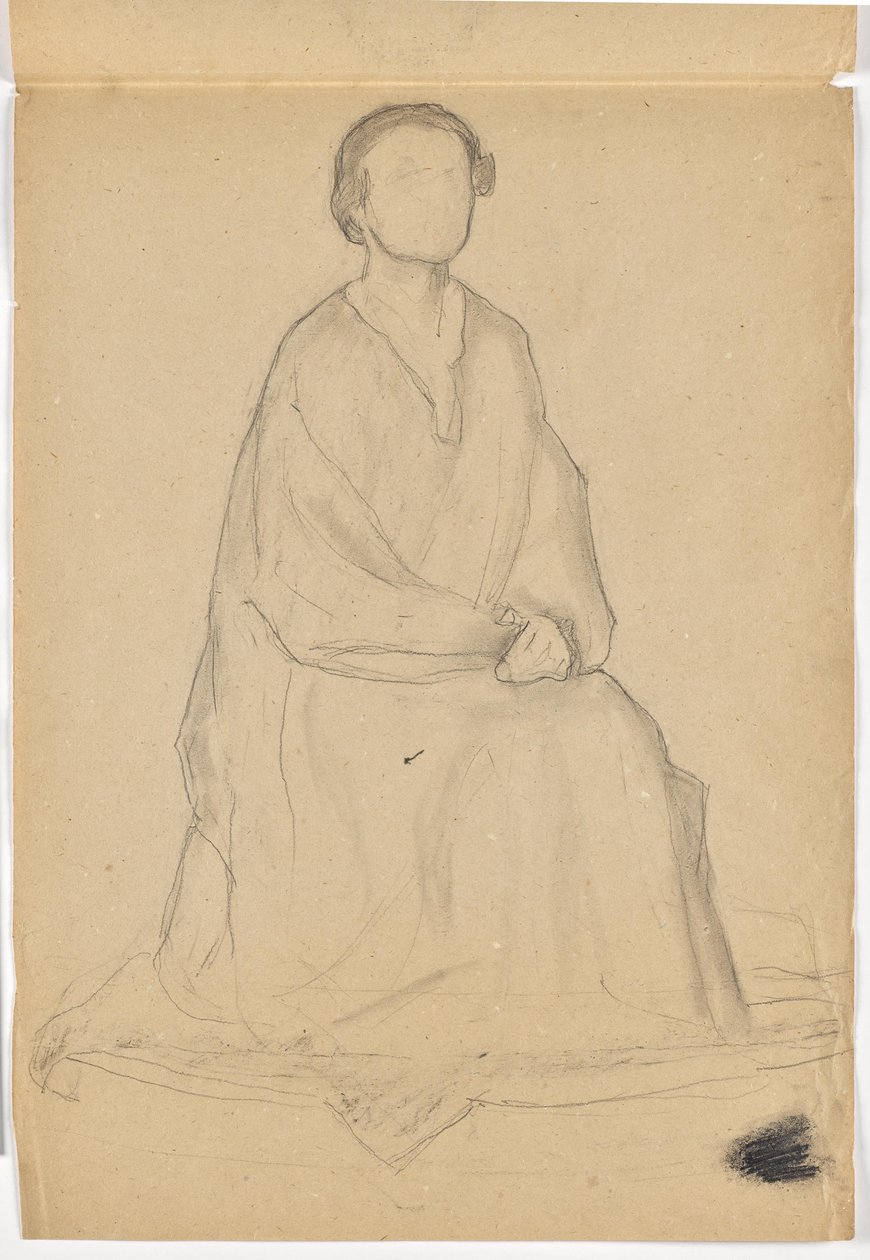 Twee studies voor portret ten voeten uit door Walther Gamerith