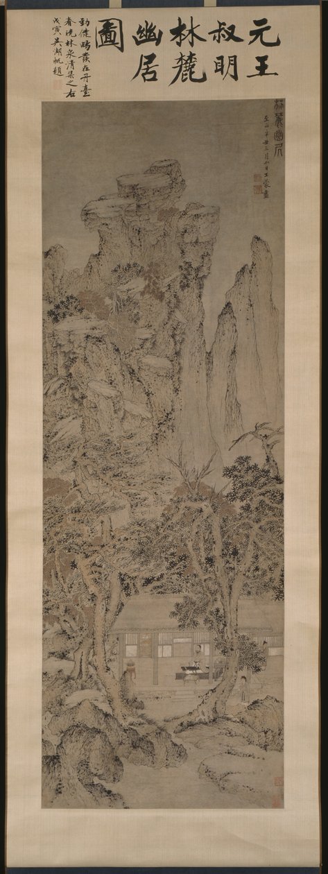 Rustig leven in een beboste vallei 林麓幽居圖 door Wang Meng