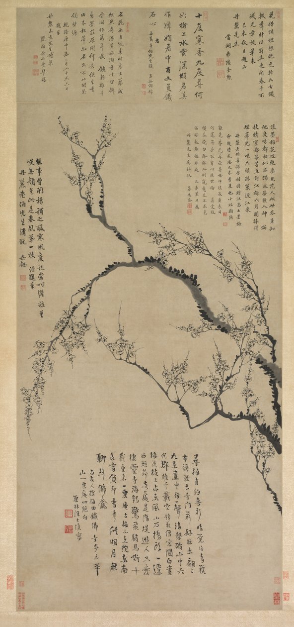 Pruimenbloesems door Wang Shishen