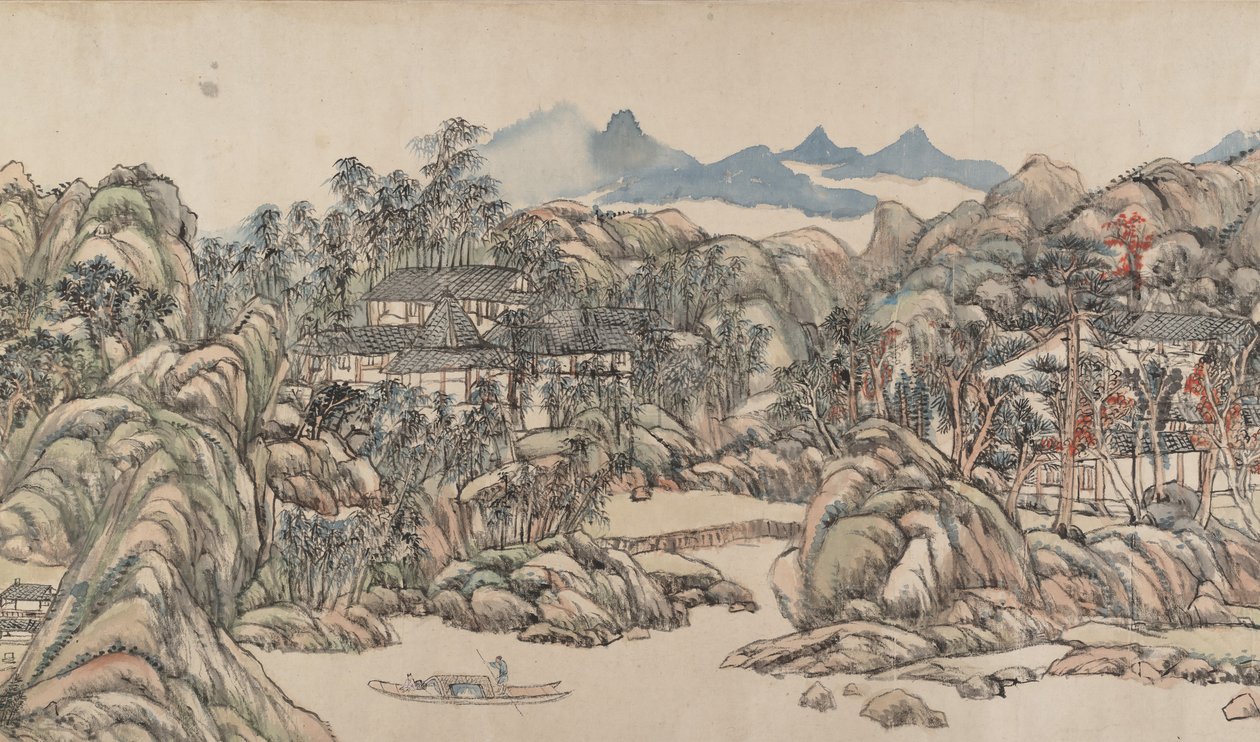 Wangchuan Villa, gedateerd 1711 door Wang Yuanqi
