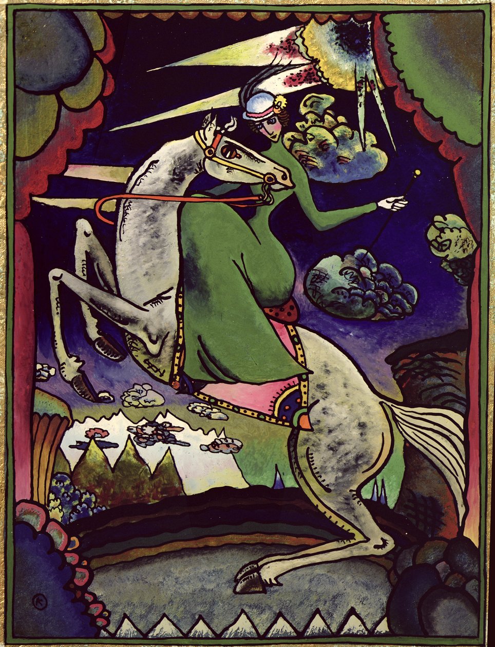 Amazonka in de Bergen, 1918 door Wassily Kandinsky