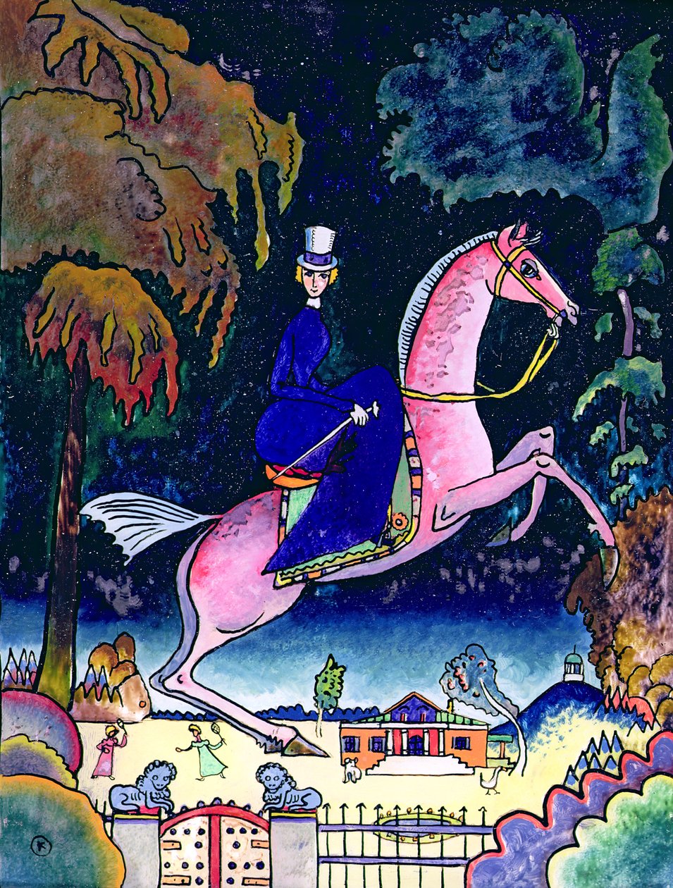 Amazonen met Leeuwen, 1918 door Wassily Kandinsky
