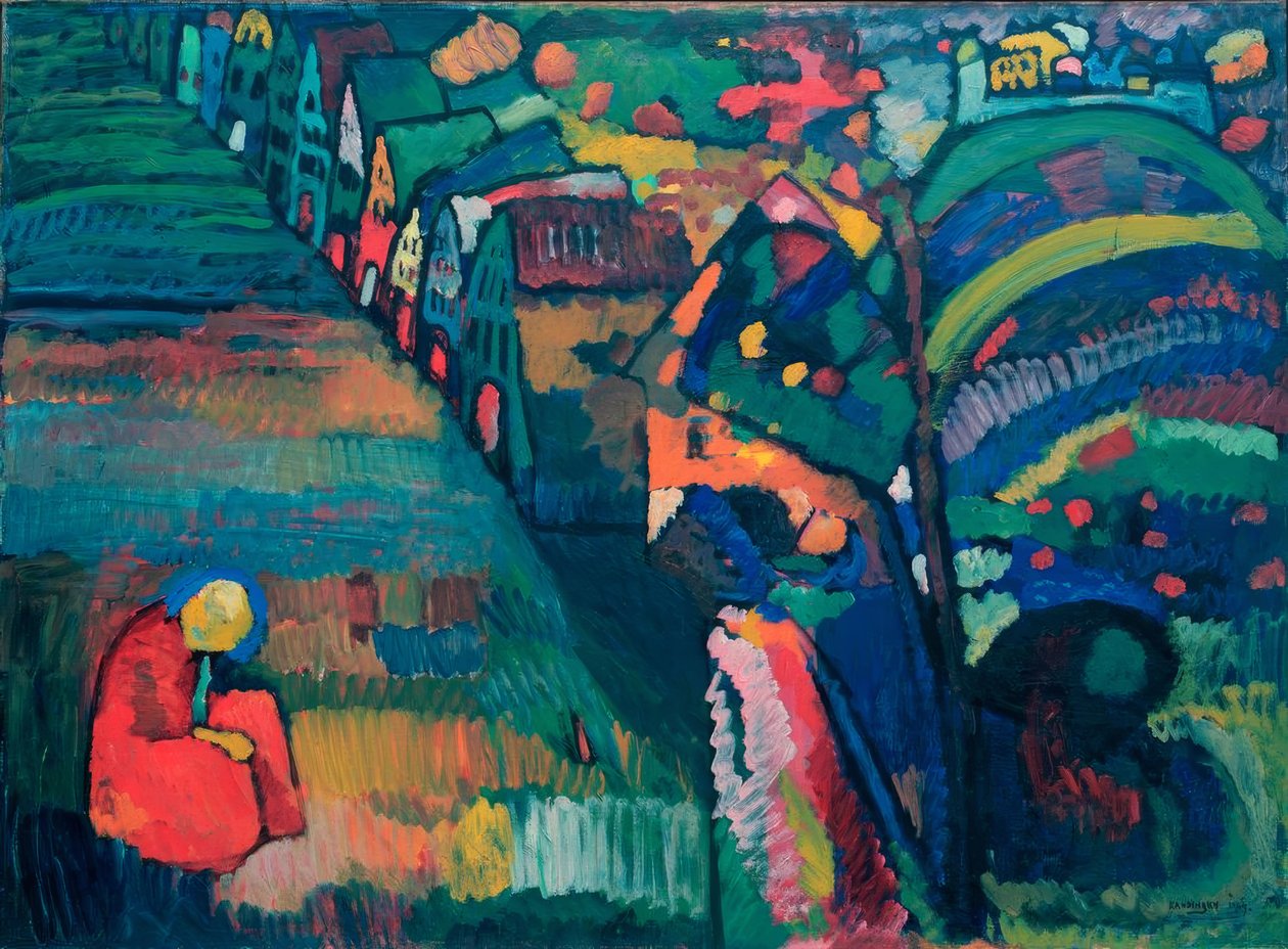 Schilderij met huizen door Wassily Kandinsky