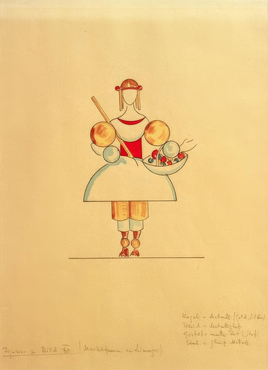 Schilderijen van een tentoonstelling, figuur bij schilderij XII: Marktvrouw van Limoges door Wassily Kandinsky