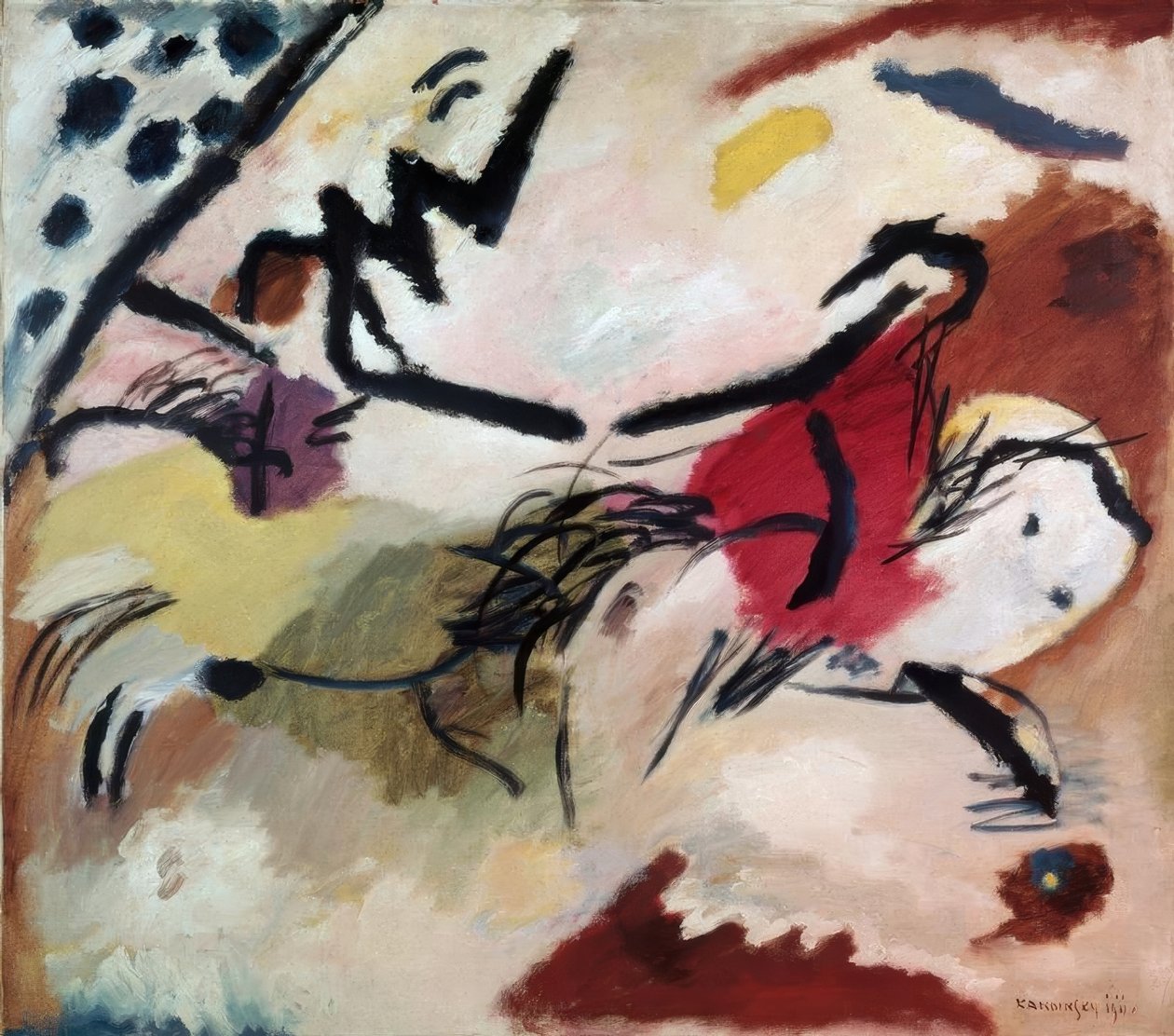 Improvisatie 20 (Paarden) door Wassily Kandinsky