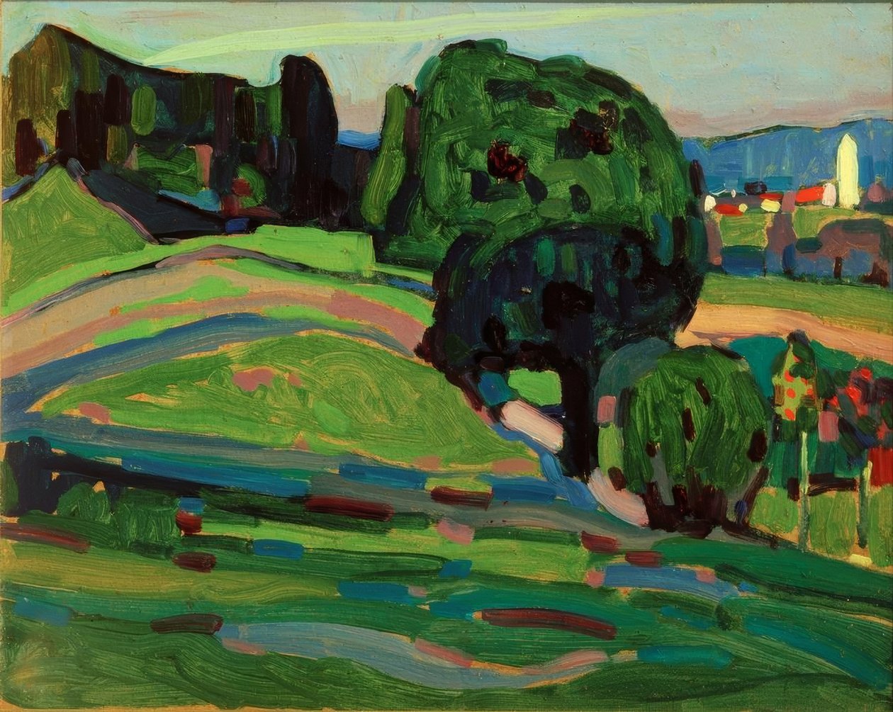 Landschap bij Murnau door Wassily Kandinsky