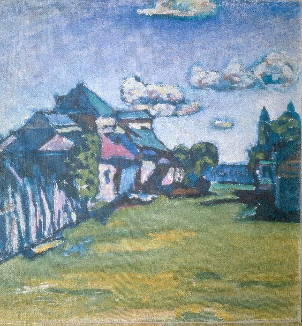 Landschap met huizen door Wassily Kandinsky